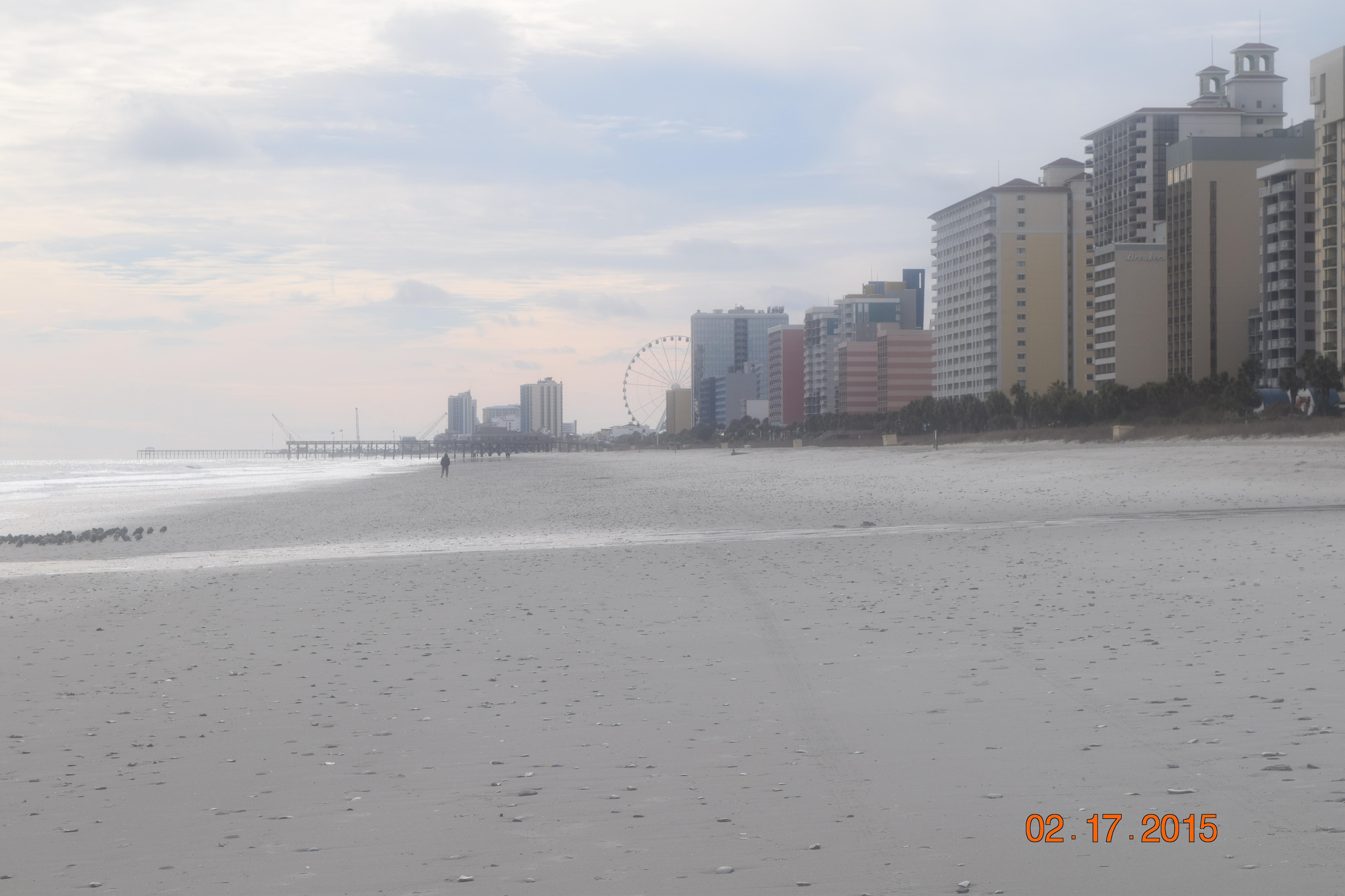 Looking South from the beach by our unit.