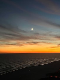 Moon and sunset.