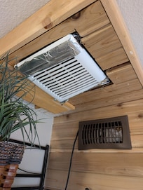 Ventilation and wiring to the sauna