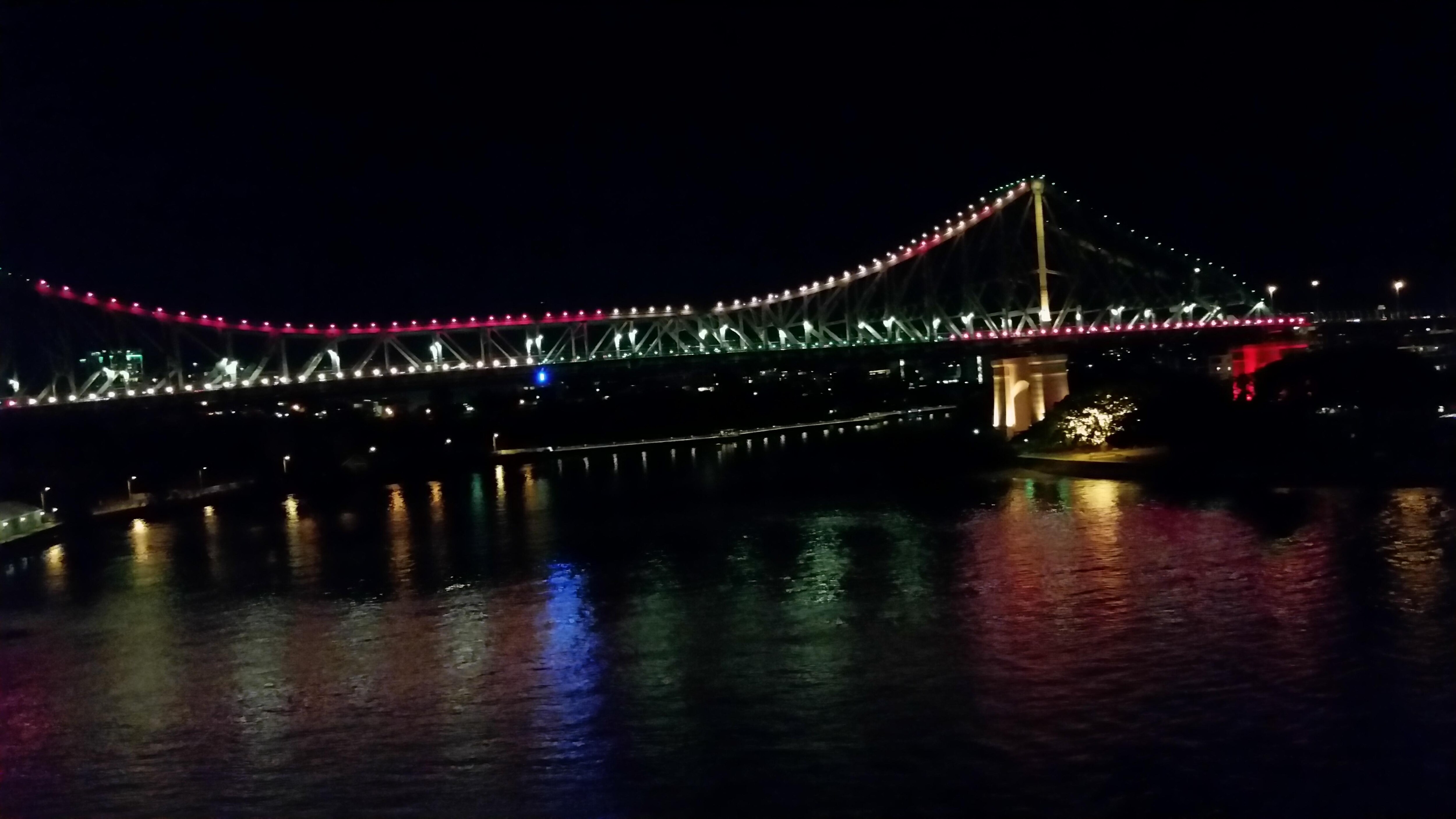 Story Bridge at night from other room 