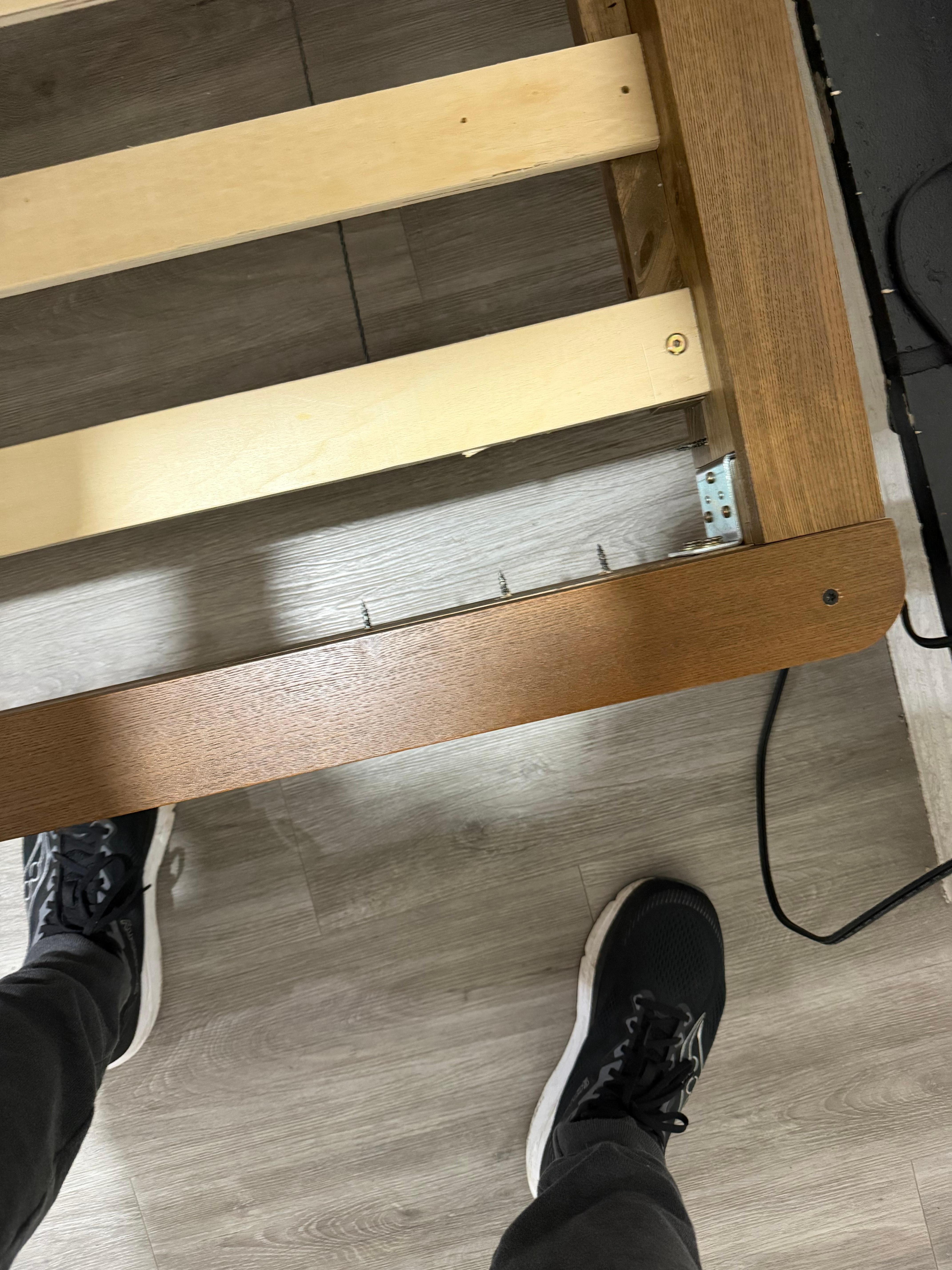 Nails sticking out of bedframe