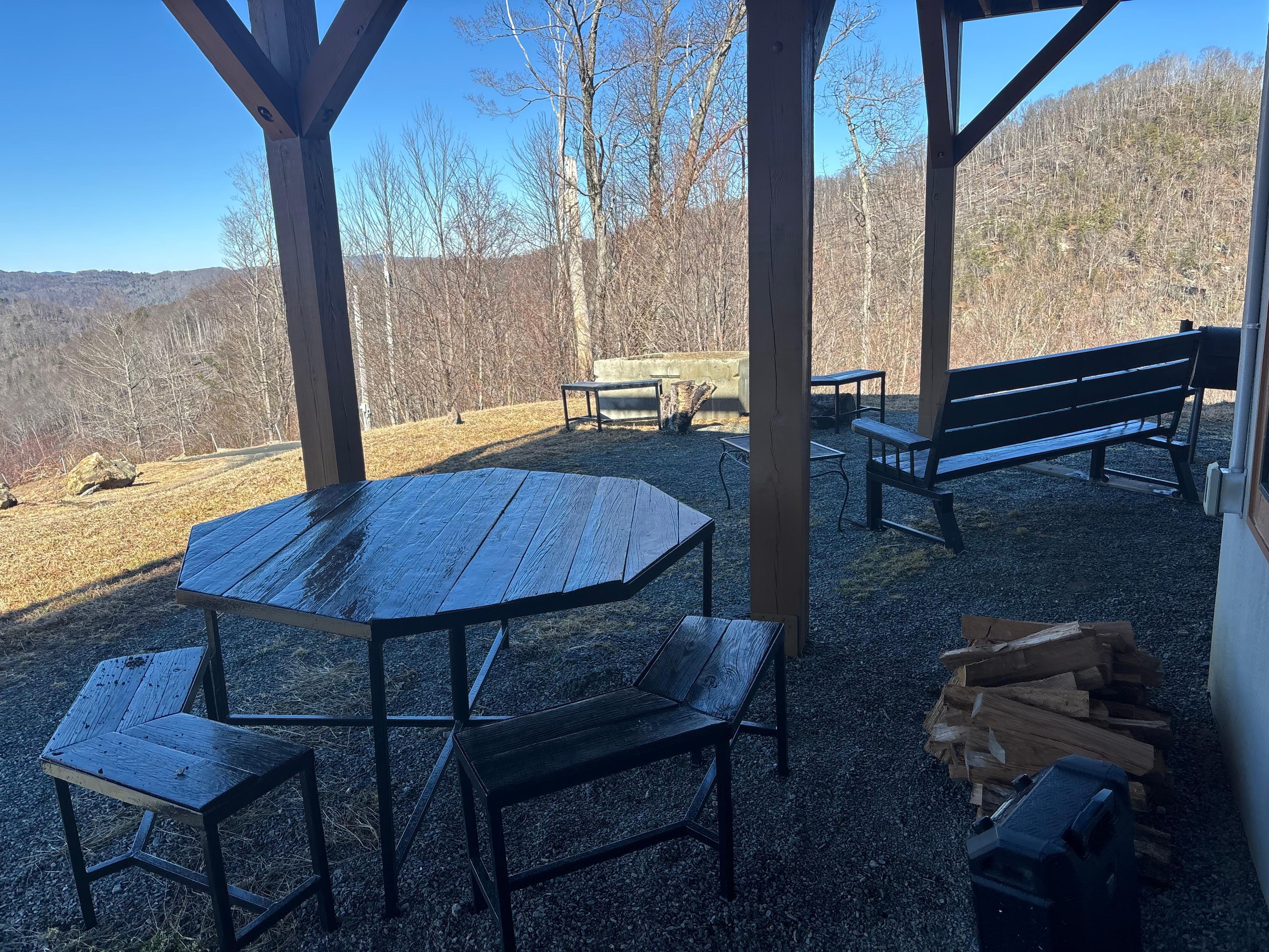 Outdoor space and firepit