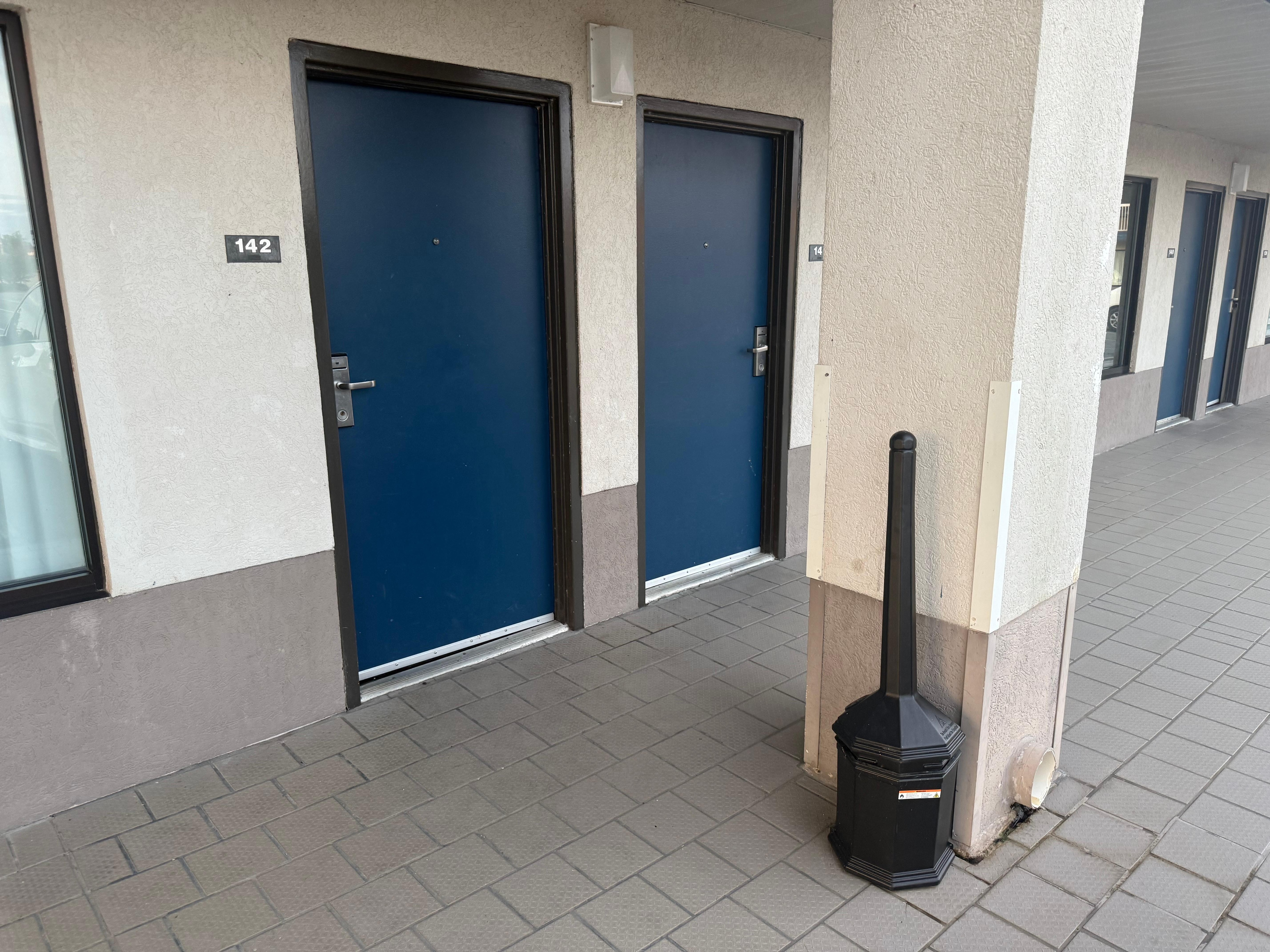 The ash tray was right in front of my room, and smokers of tobacco and marijuana we’re out there all night long smoking - the sheets in the room reeked of cigarette smoke.