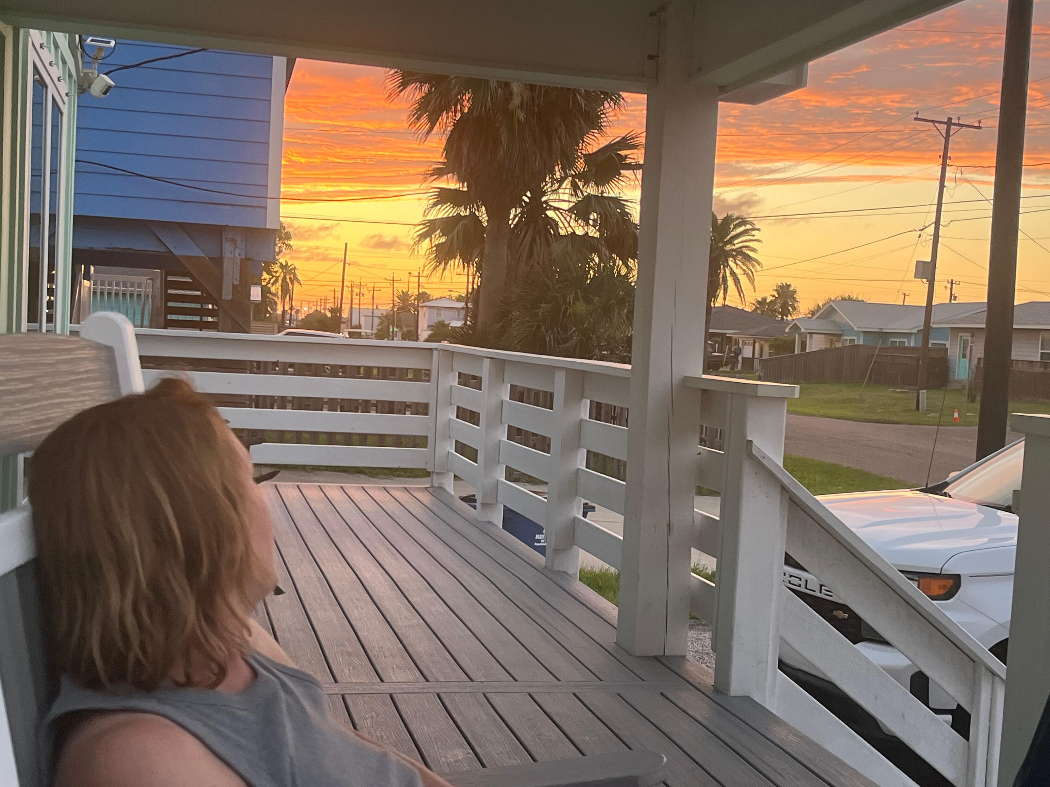 Evening on the front porch.