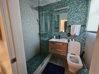 Really clean and nice bathroom.