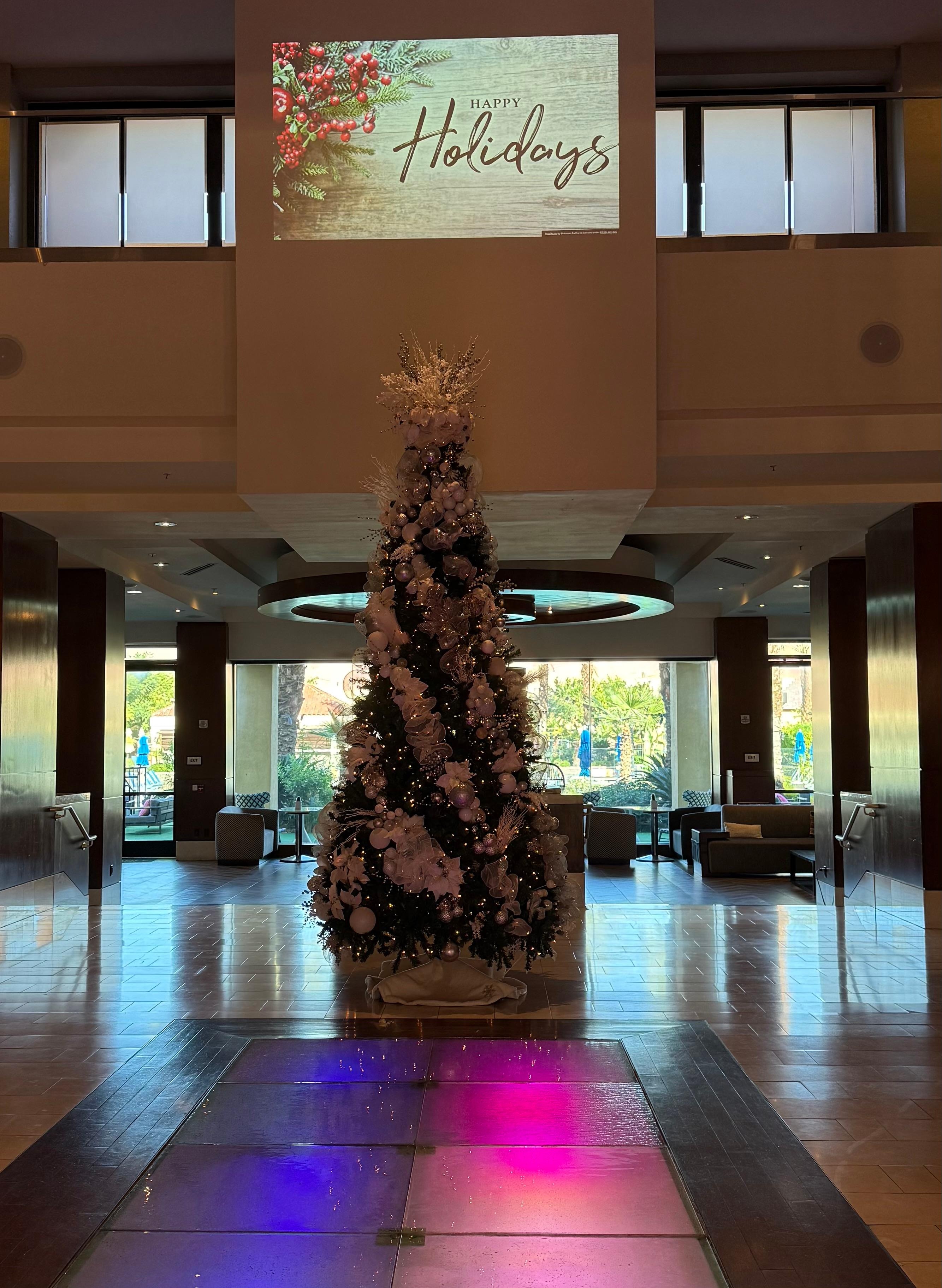 Lobby holiday decor 