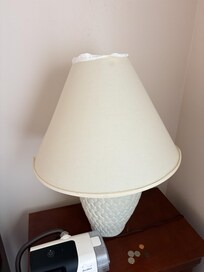 lampshade held with duct tape