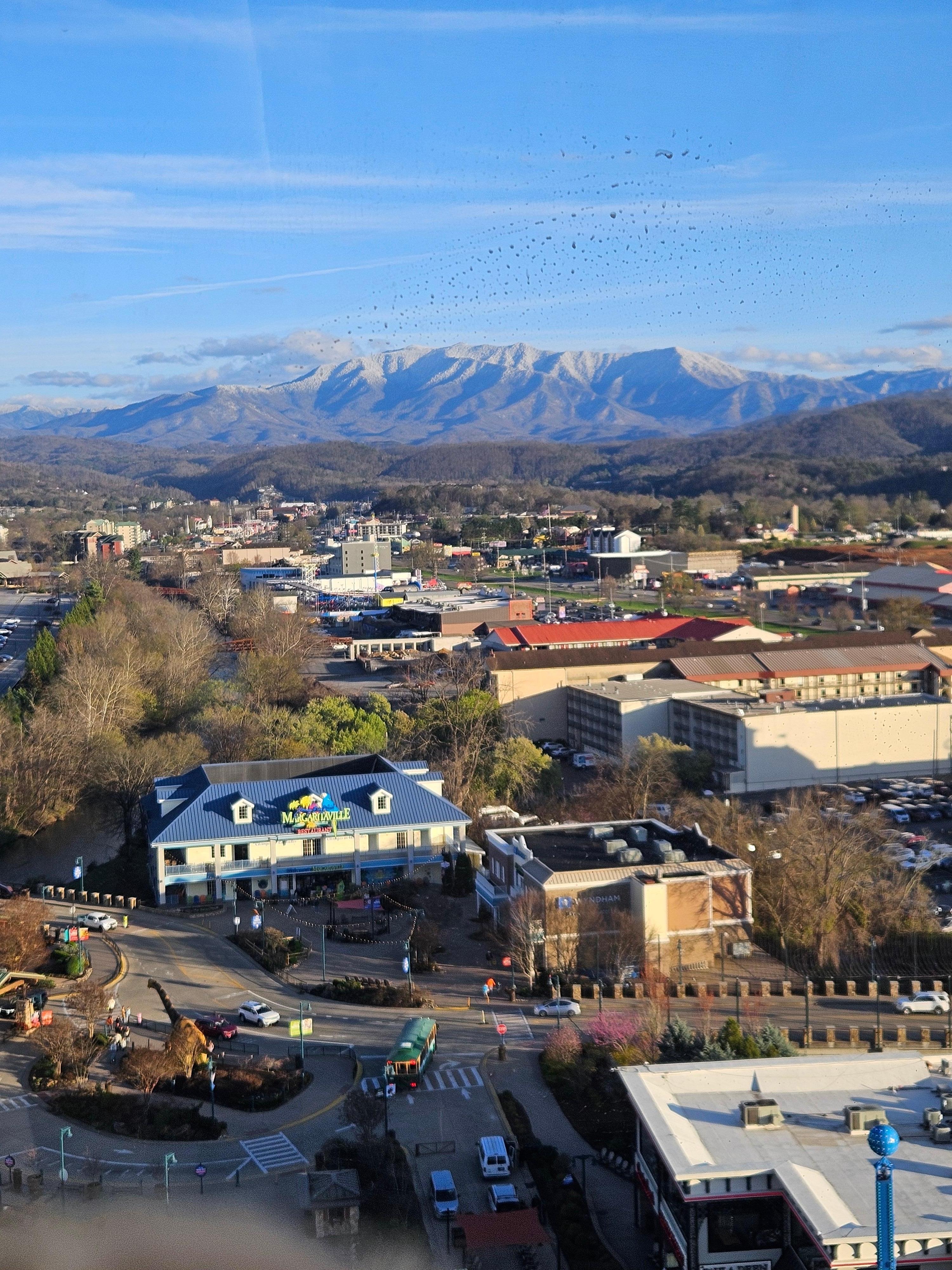 Snowy mountain tops from condo