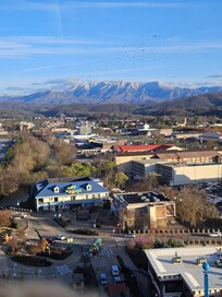 Snowy mountain tops from condo