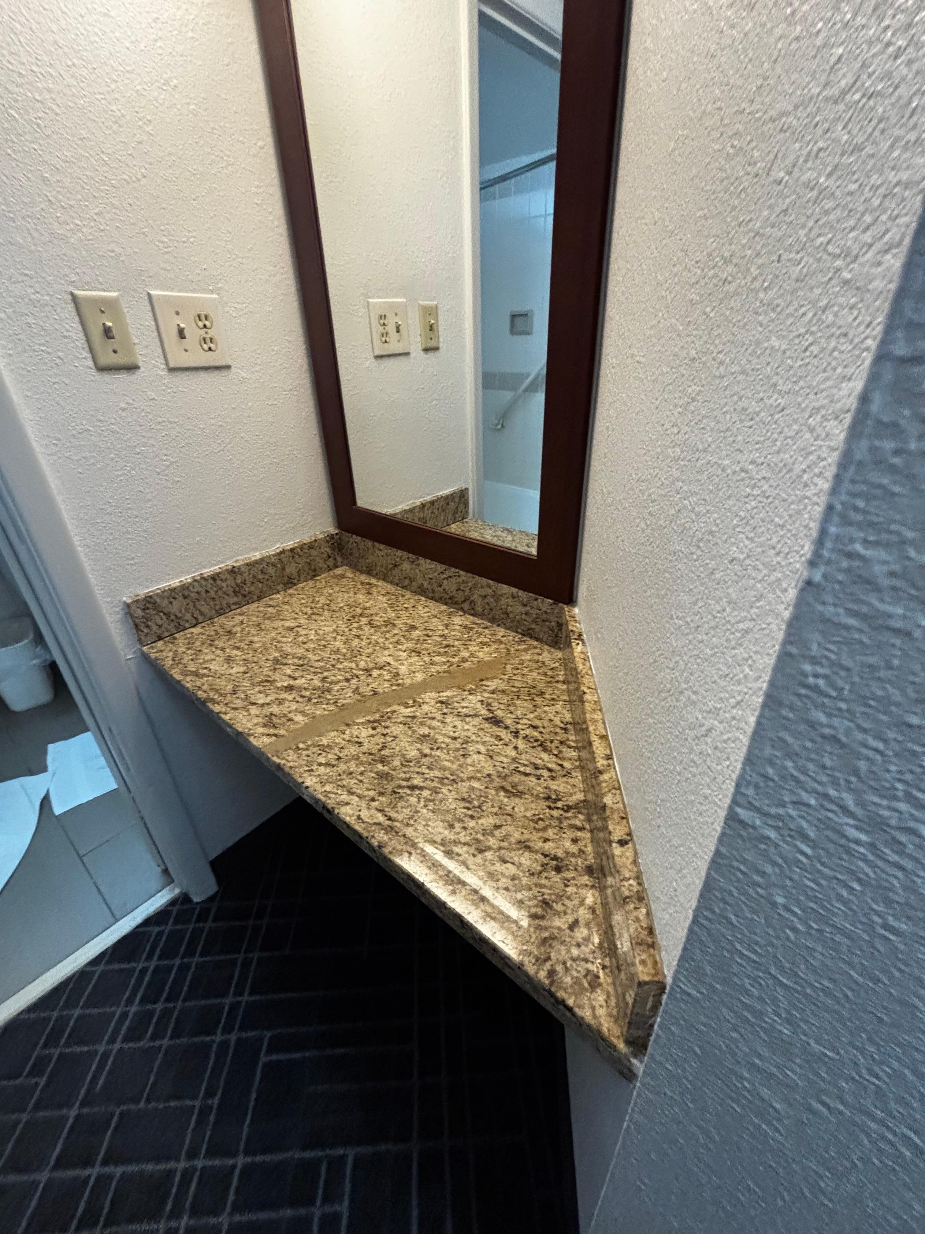 Crack bathroom table