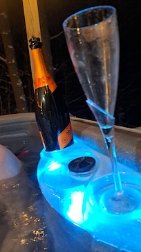 Champagne in the hot tub