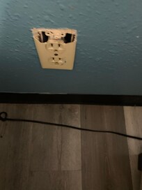 Electrical outlet was nasty, sticky, was not working and broken.