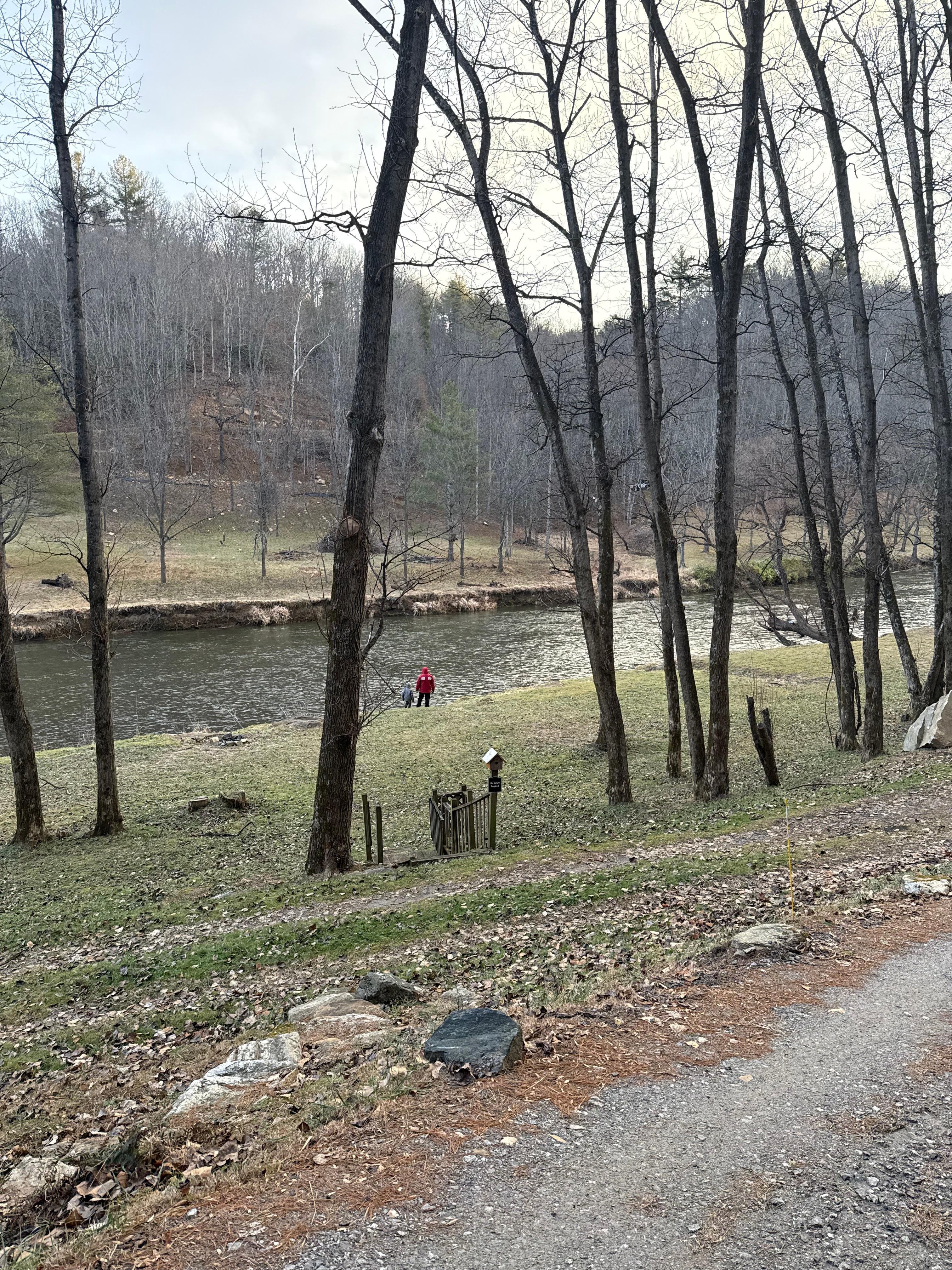 View from the driveway to the river 