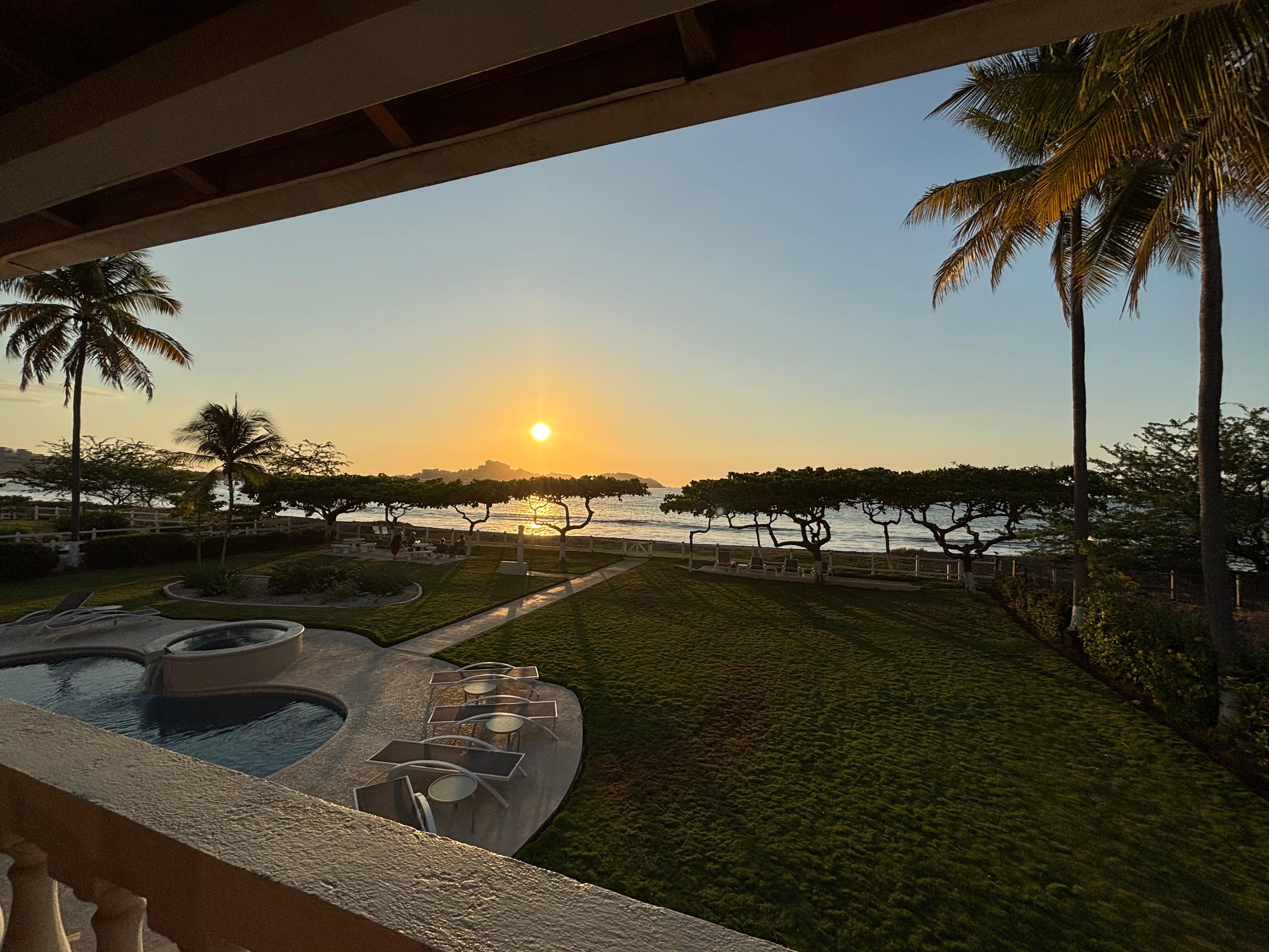 View from the balcony
Plenty of lounge chairs to use