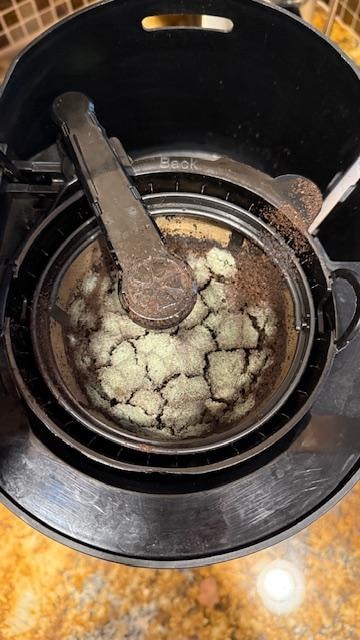 Mold in the coffee pot; we have to go to True Value in the village to buy a coffee maker