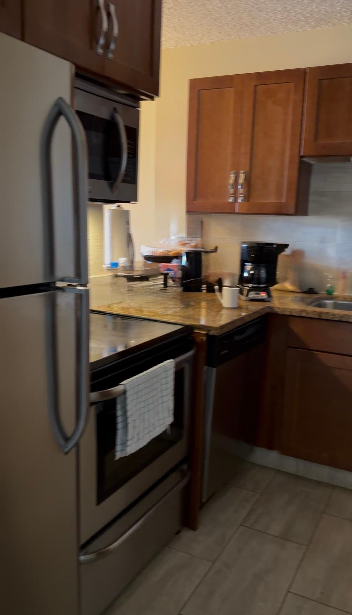 Fully stocked kitchen with everything you need to make meals at home. 