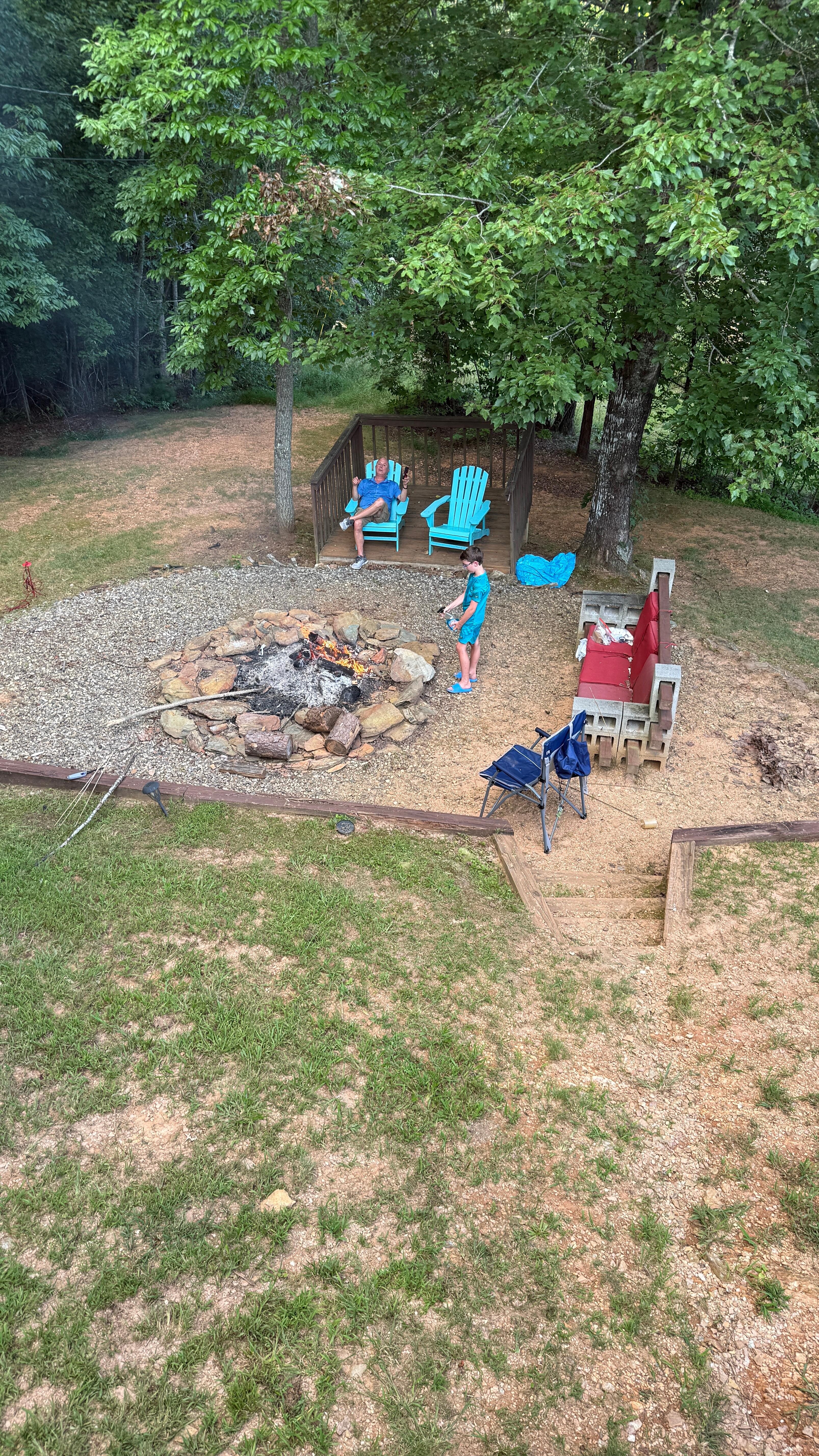 From the deck down to the fire pit 