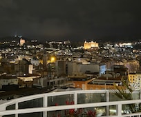 Roof terrace view at night