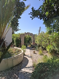 Well designed garden around guest villa