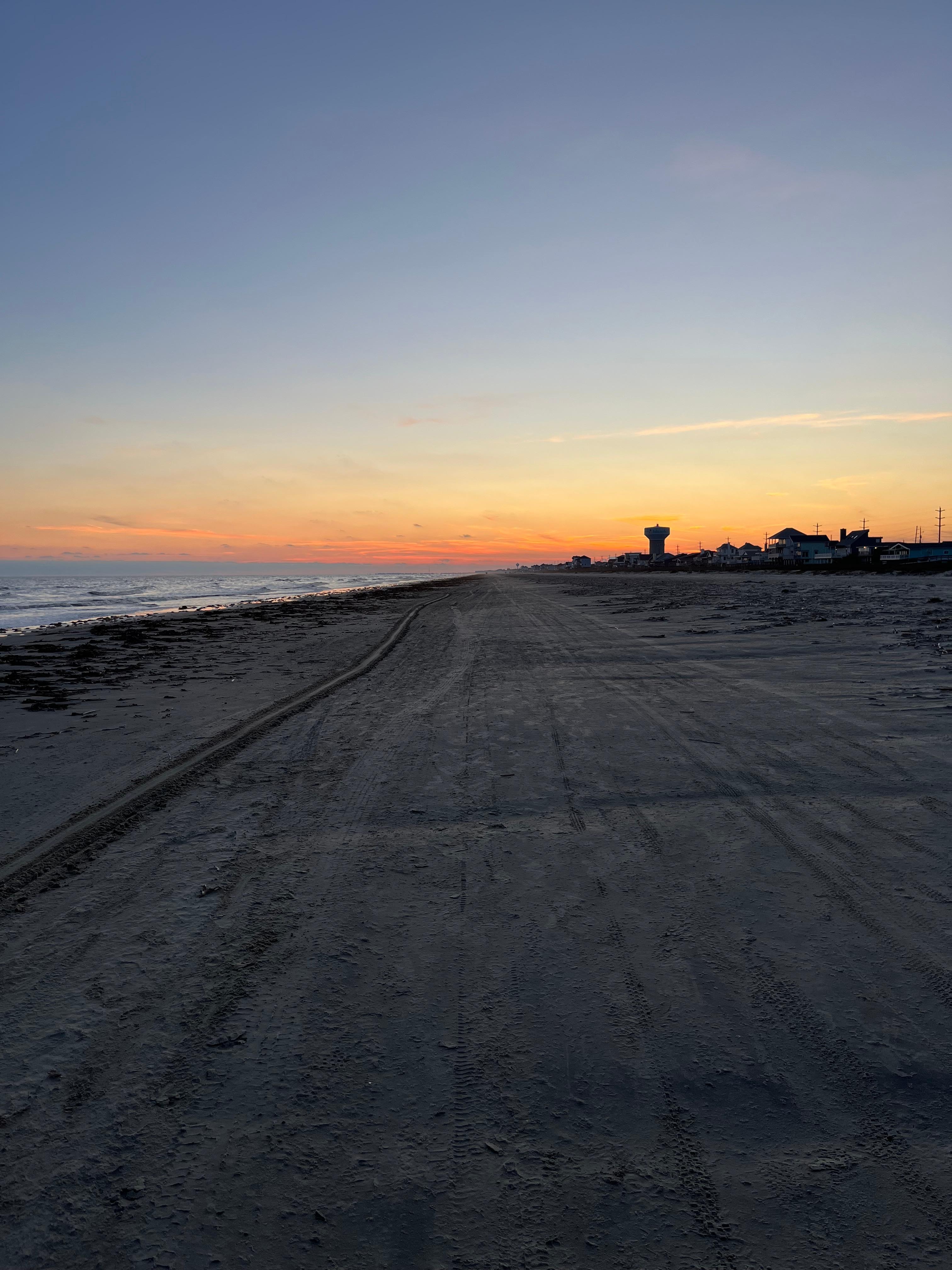 Sunset view walking on the beach 