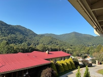 View from covered porch
