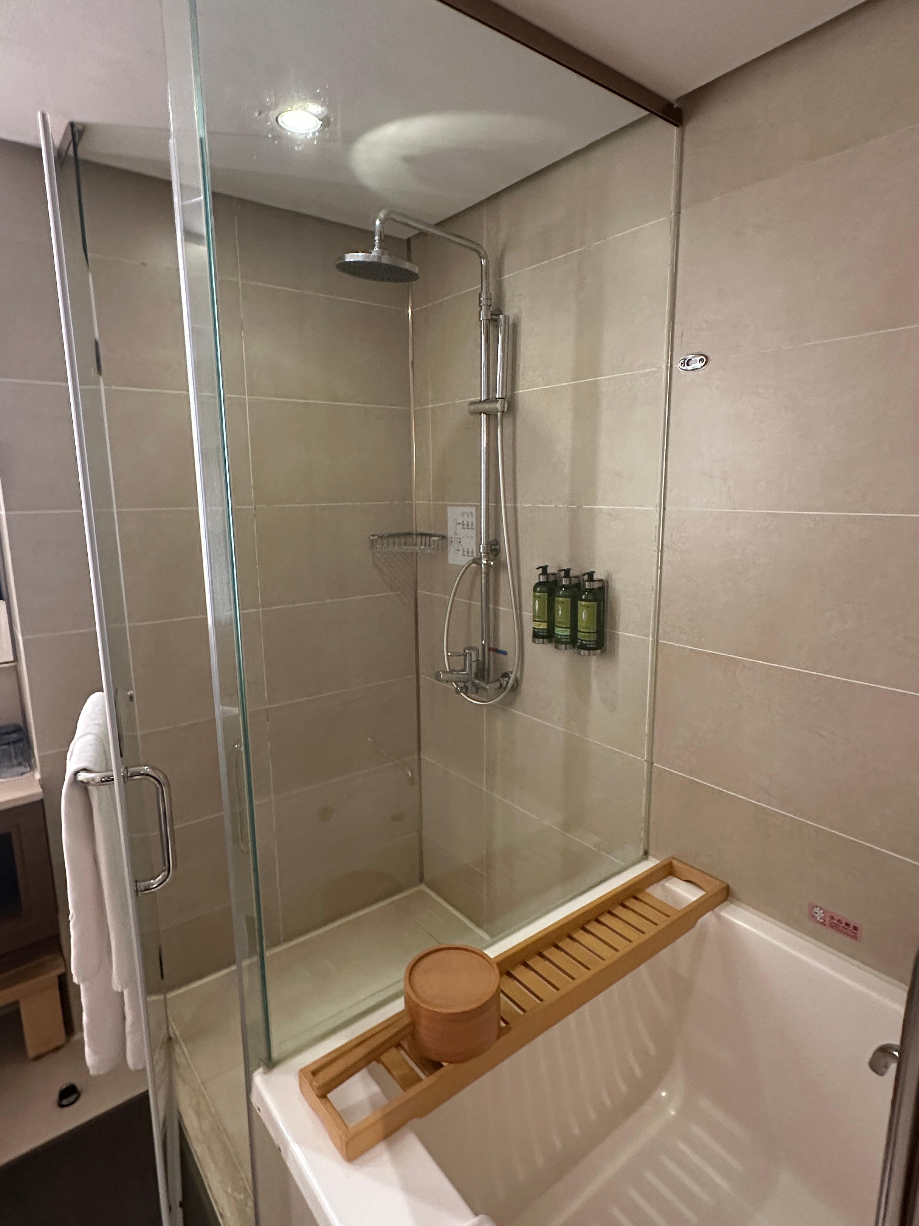 Shower and Japanese-style bathtub