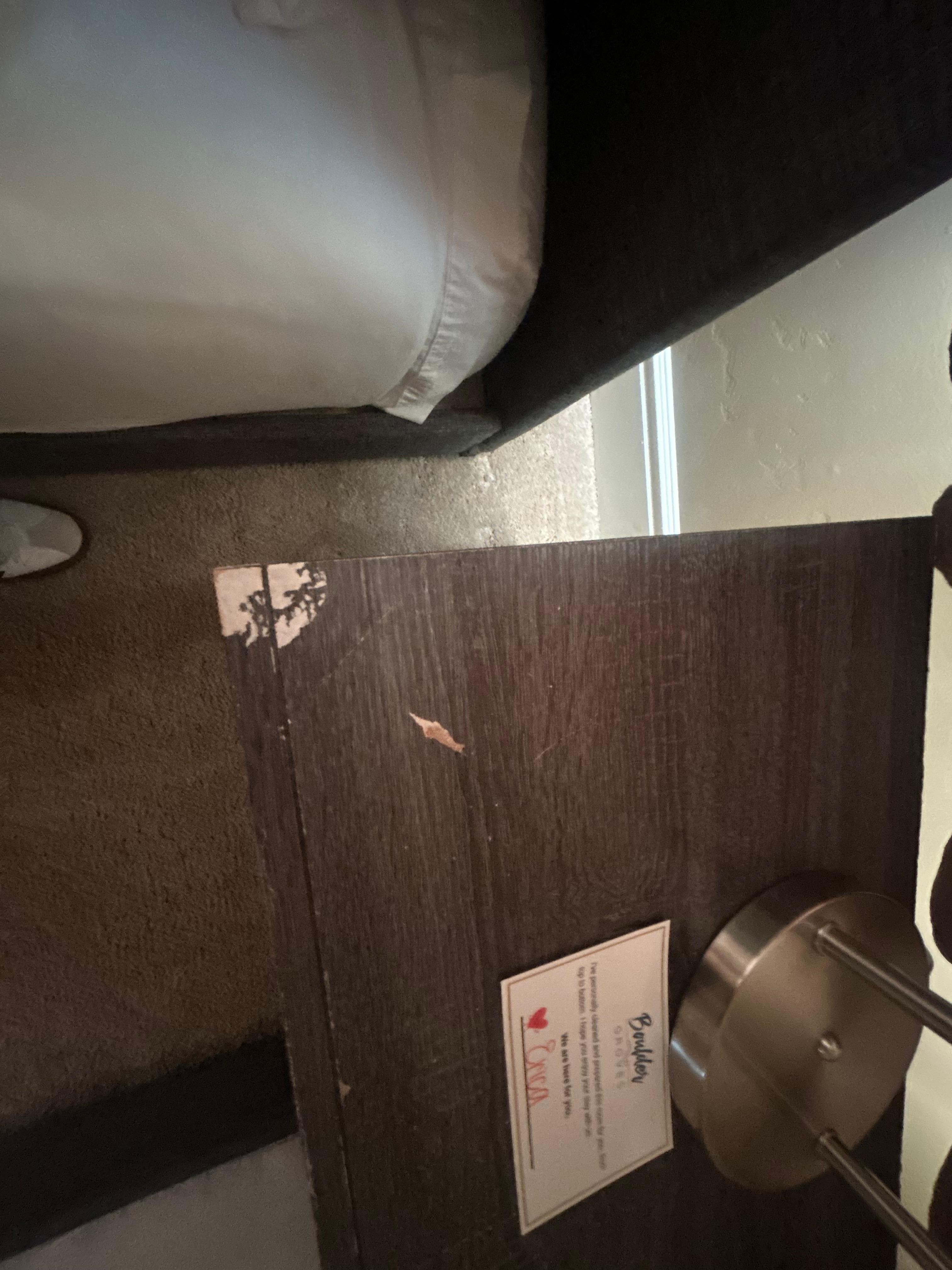 Furniture broken and stained in multiple rooms 