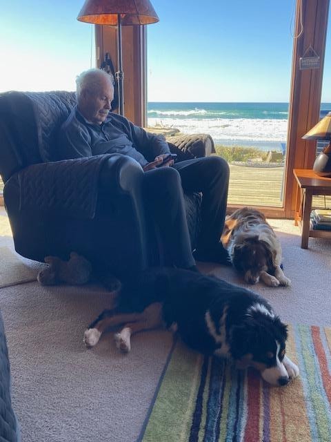 Both pups after a very long walk.