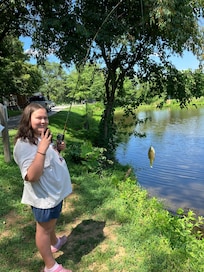 That was her third fish of the day.