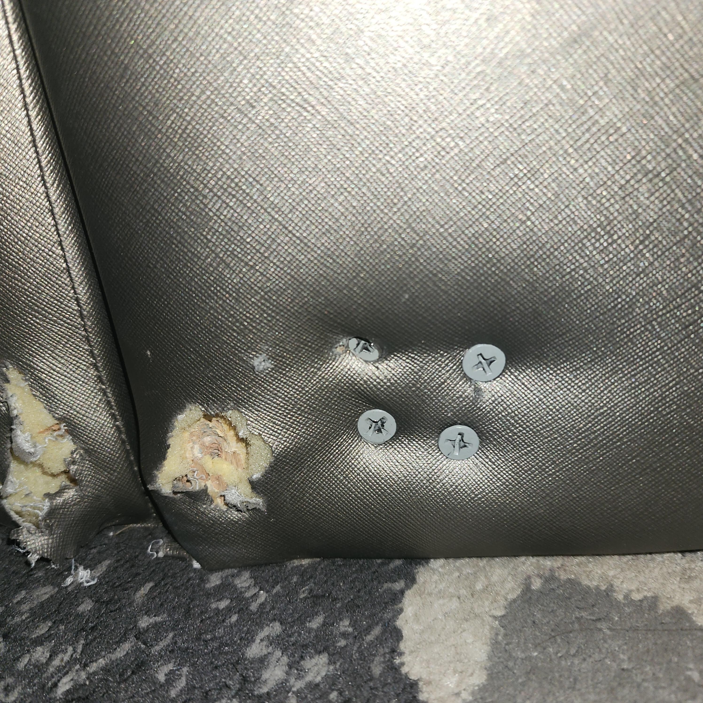 Screws holding legs 