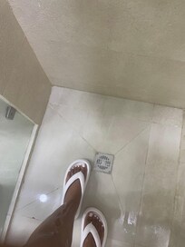 Water filling up the shower