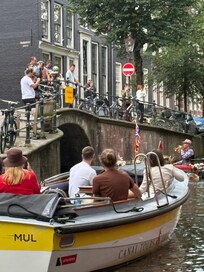 View from the window into the canal! Perfect