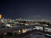 Evening city balcony view