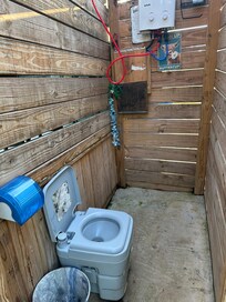 This is the outside bathroom and shower.