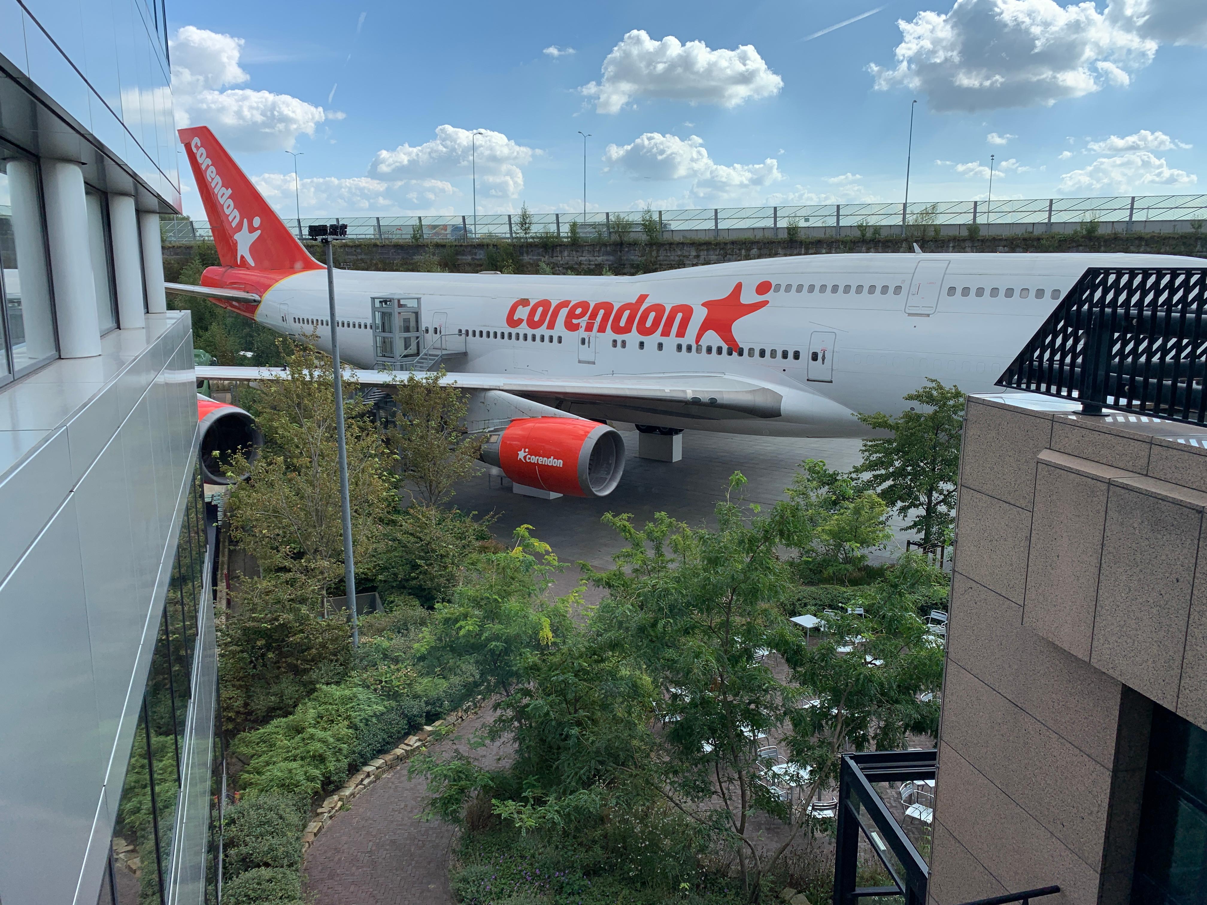 A 747 in the courtyard 