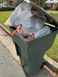 Trash can when we arrived