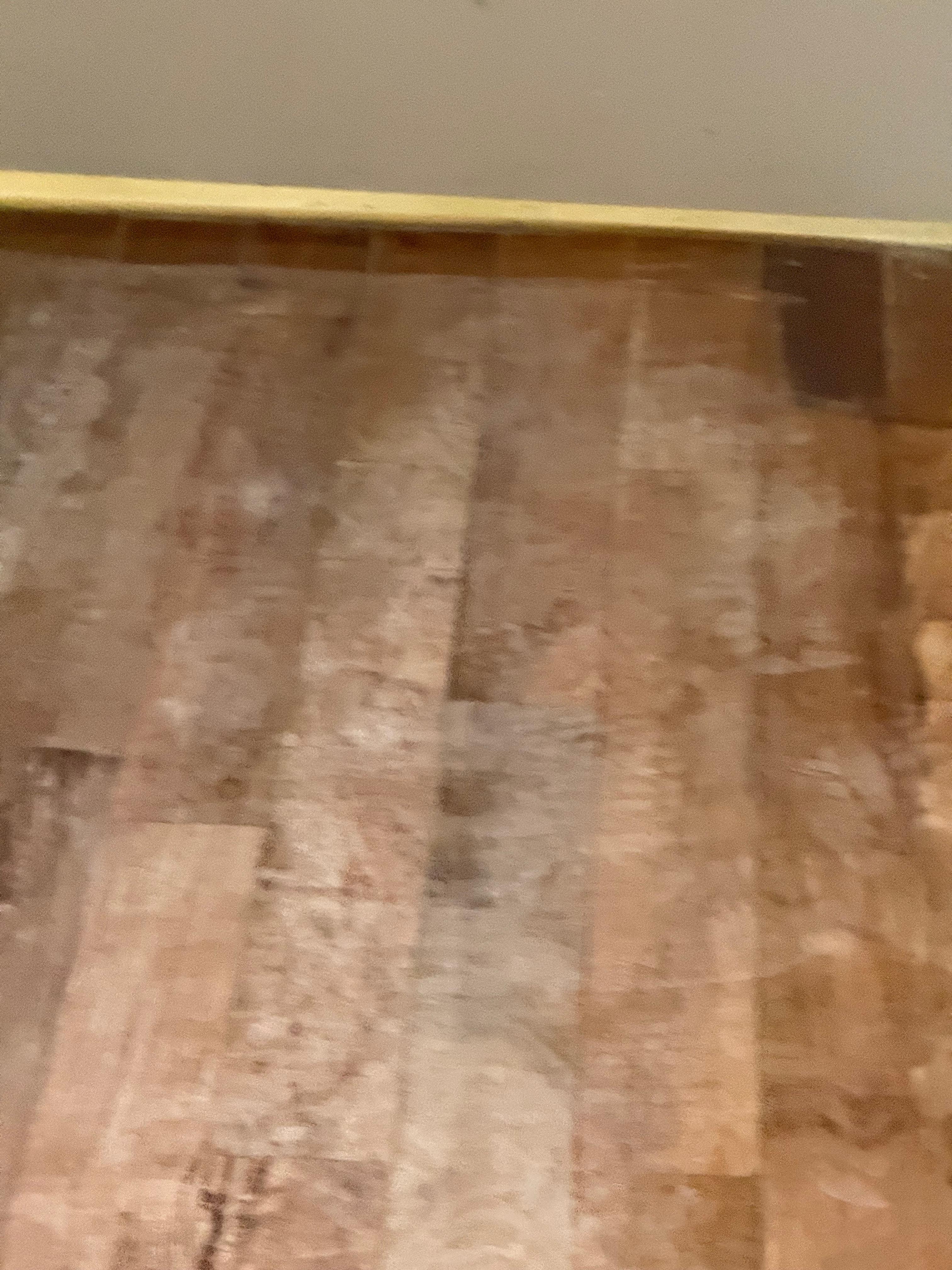 Dust from construction workers work boots & few guests 