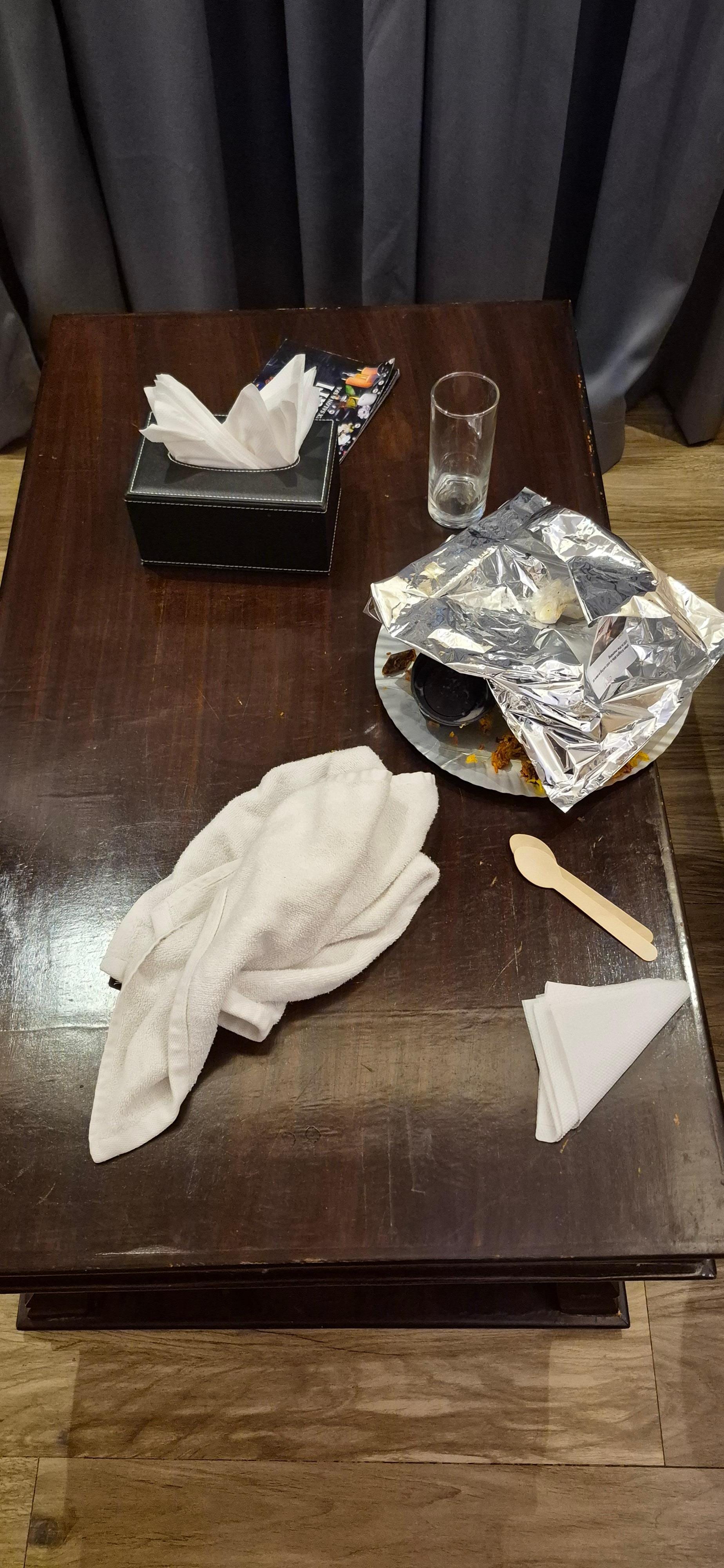 I had food in the night and next day morning went for my work evening when i reach room this was the view.