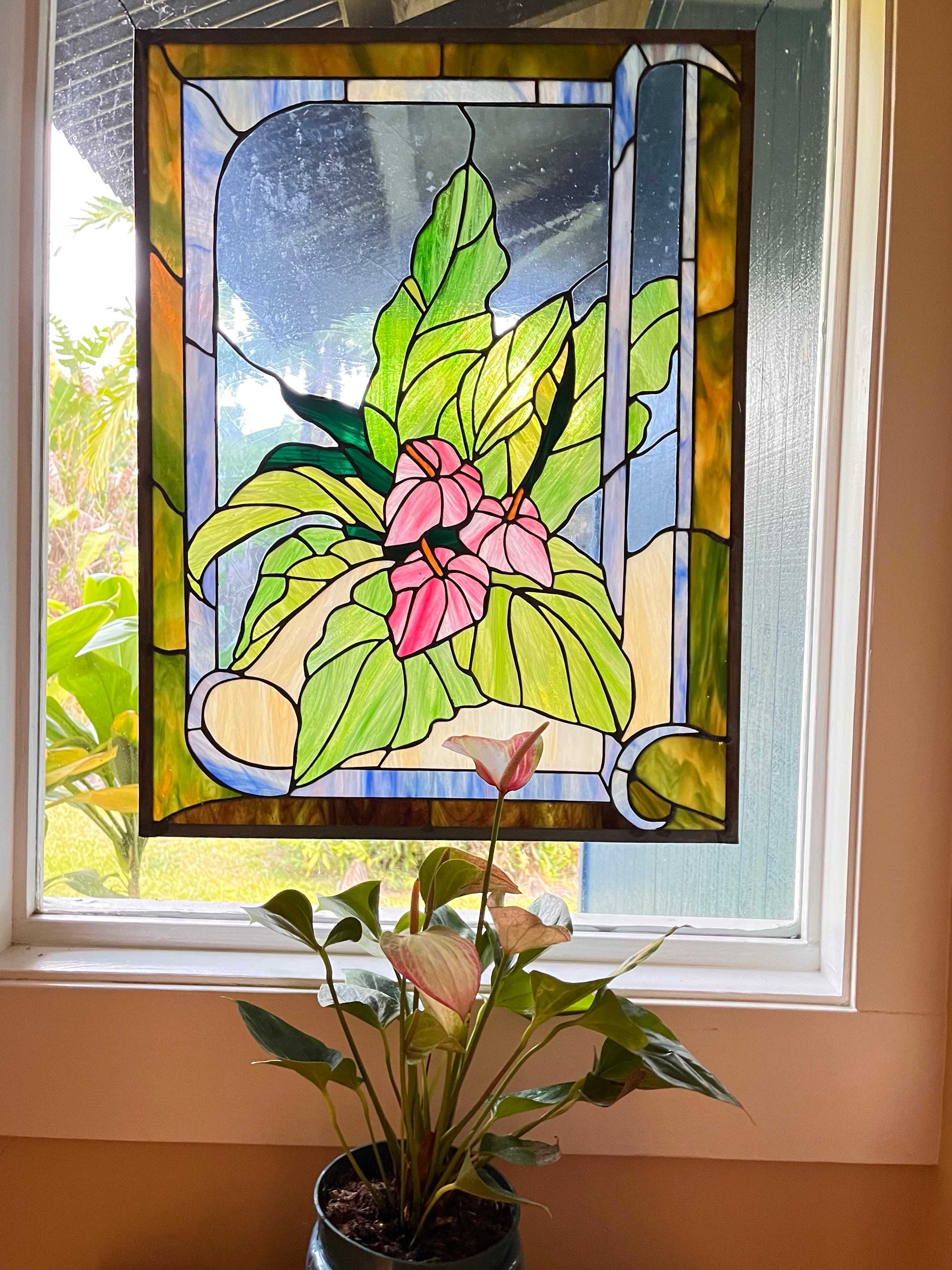 A beautiful stained glass I the window