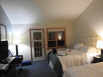 Looking out to the balcony.