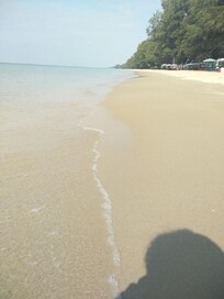 Beach right down the street from the hotel with great swimming