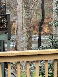The view of the rapids off the porch.