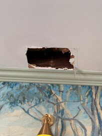 Hole in ceiling