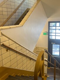 I could just hear the school bell ringing and seeing kids filling the original stairs!!