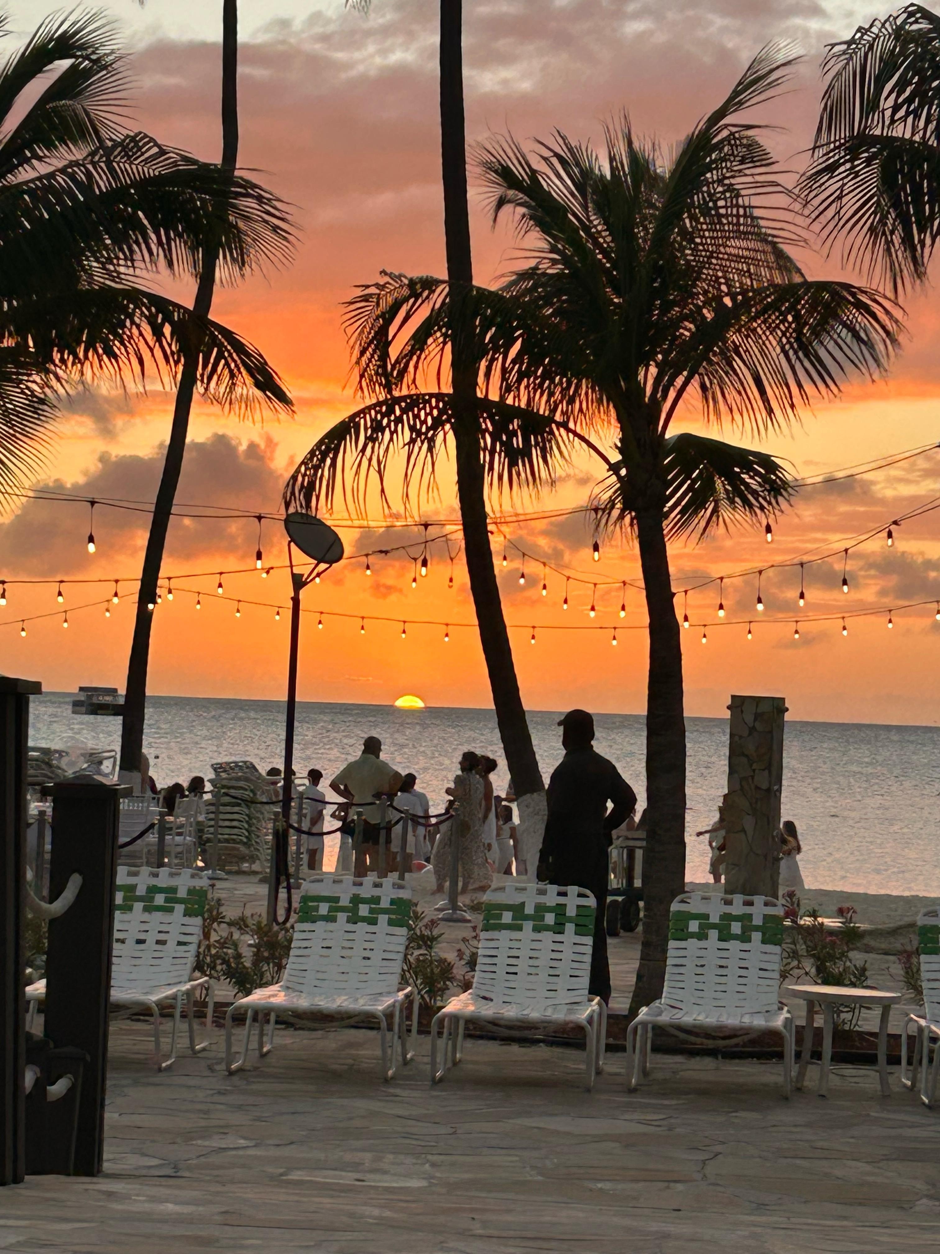  The beautiful Sunset by the pool 