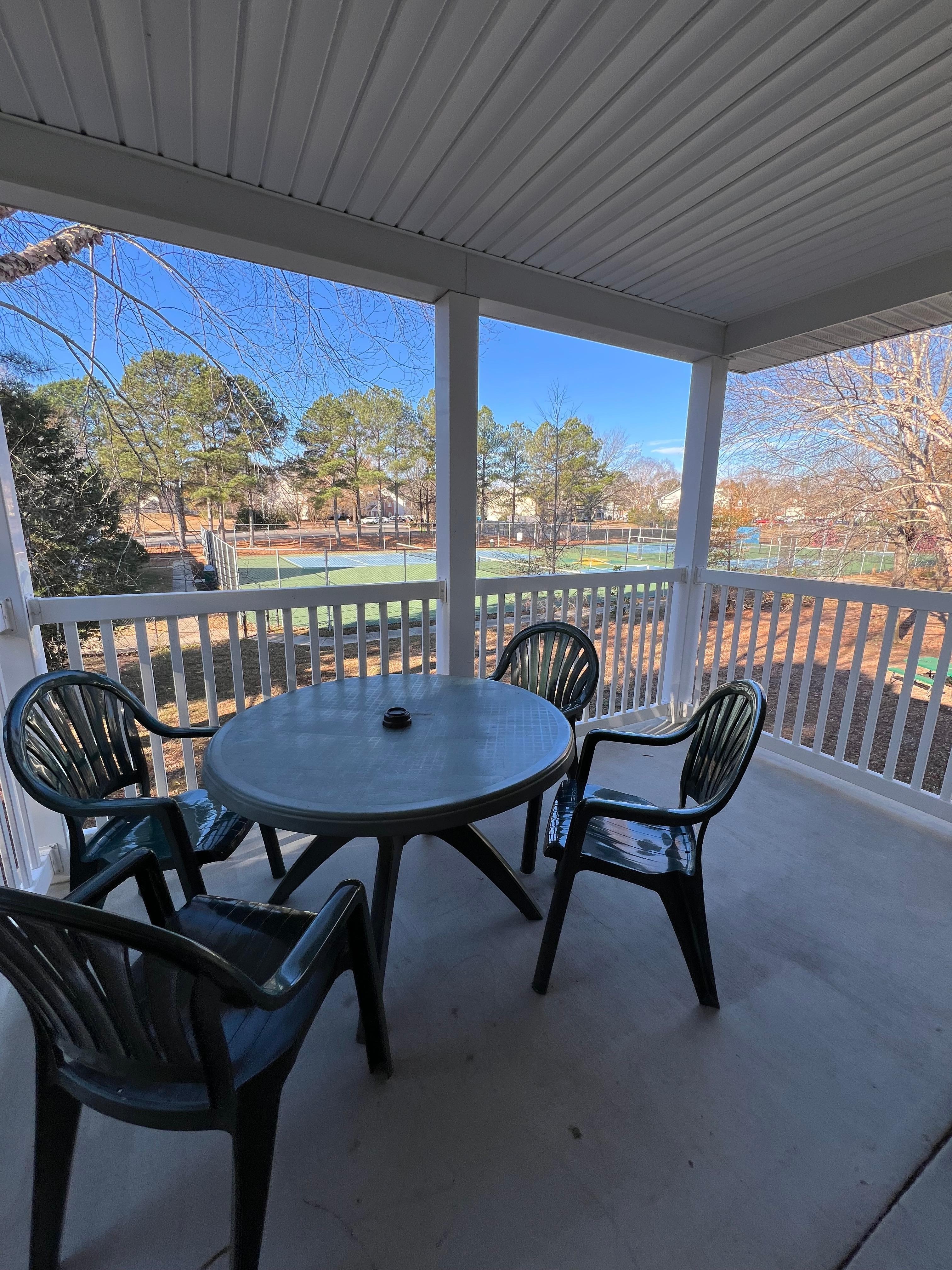 Outside covered patio area 