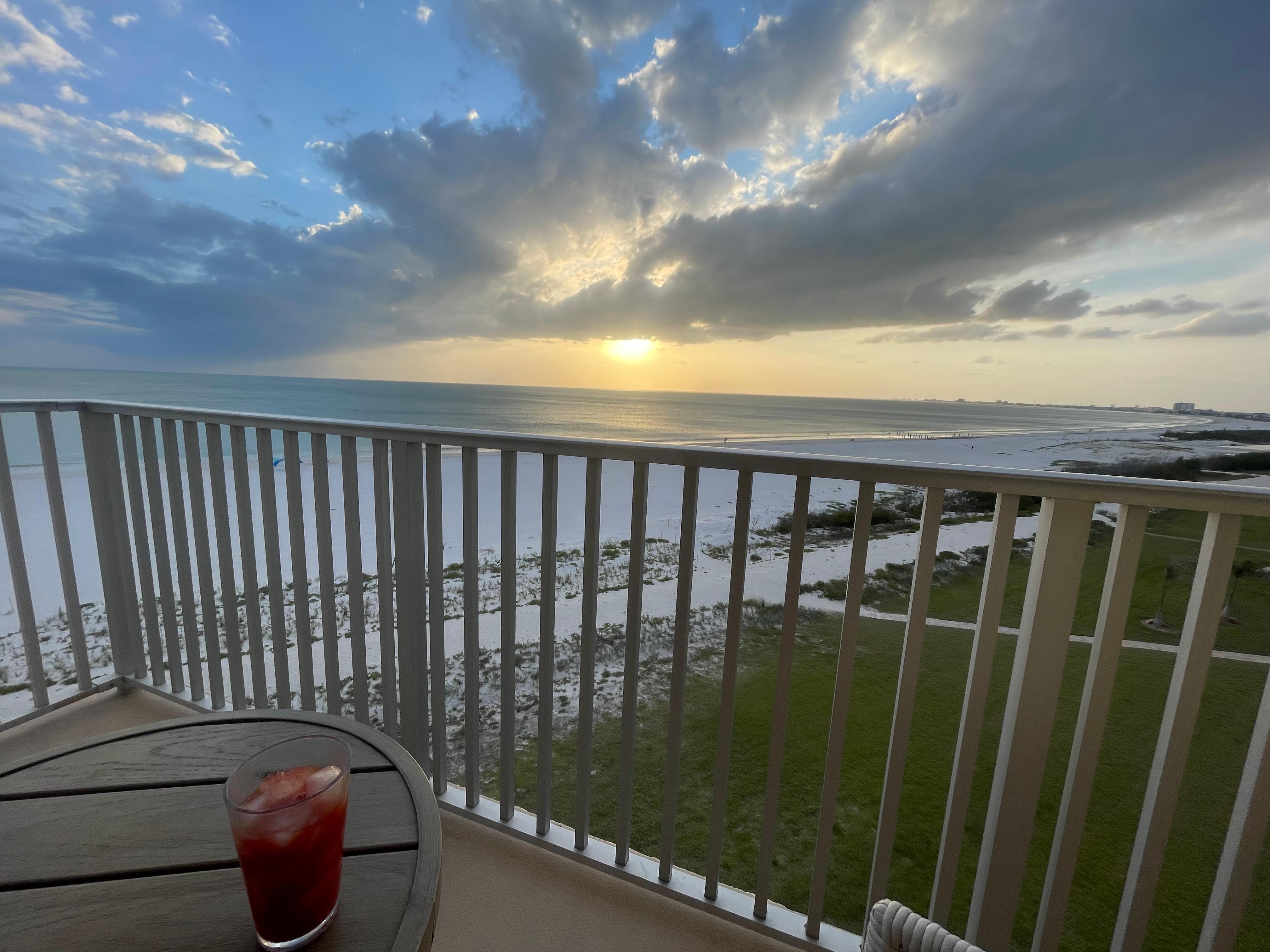 Sunset view from the balcony.