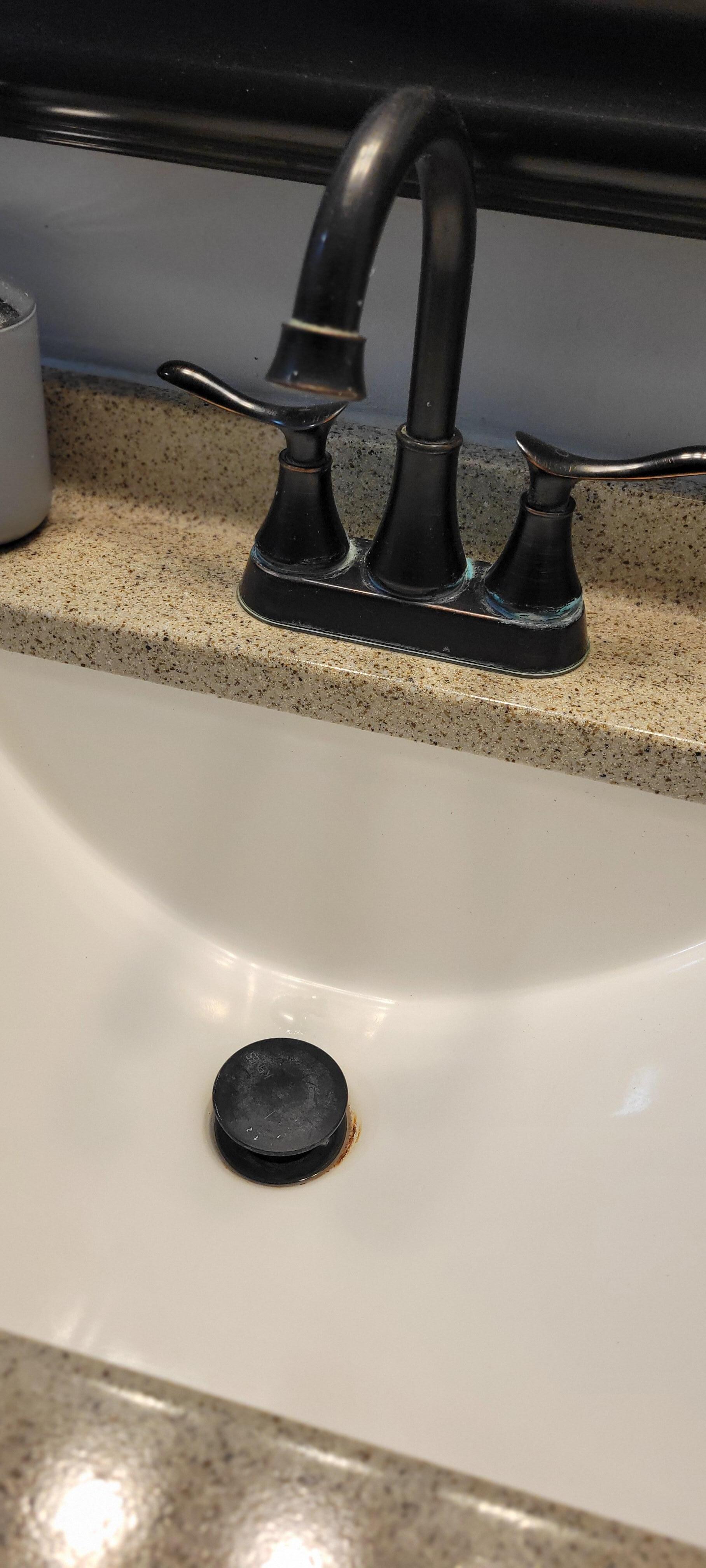 Master bathroom plus an old towel left