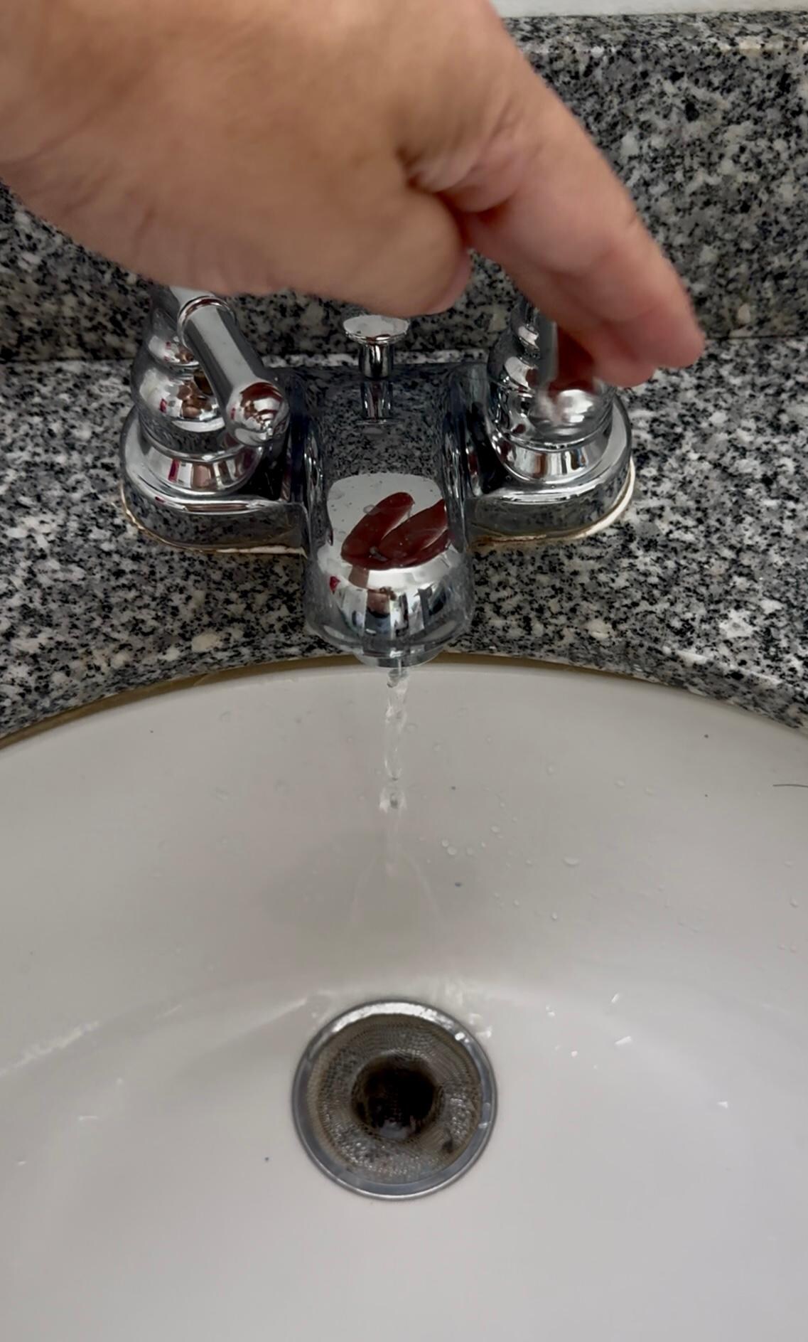 Bathroom sink, no water pressure