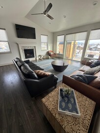 Family room with gas fireplace